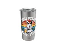 Some Bunny Needs Beer Funny Rabbit Drinking Easter Retro Dad Stainless Steel Insulated Tumbler