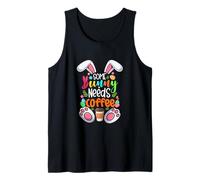 Some Bunny Needs Coffee Easter Bunny Colorful Chocolate Eggs Tank Top