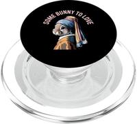SOME BUNNY TO LOVE Rabbit Girl with a Pearl Earring Funny PopSockets PopGrip for MagSafe