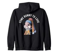 SOME BUNNY TO LOVE Rabbit Headscarf Punny Easter Pet Zip Hoodie