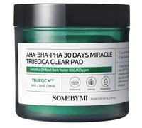 AHA BHA PHA 30 Days Miracle Truecica Clear Pad - 70 Pads, 4.22Oz, 125ml - Mild Exfoliating Low pH Toner Pad for