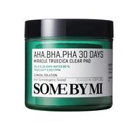 AHA BHA PHA 30 Days Miracle Truecica Clear Pad - 70 Pads, 4.22Oz, 125ml - Mild Exfoliating Low pH Toner Pad for