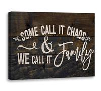 Some Call It Chaos And We Call It Family Canvas Wall Art Prints Artwork Signs Framed For Farmhouse Home Bedroom Living Room Porch Decor, 14X 11 inch,Housewarming Gift,Family Canvas Wall Decor