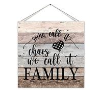 Some Call It Chaos We Call It Family Door Hanger Plaque Welcome Plaque Classic Style Welcome Plaque for Dining Room Patio Wall Decor Retro Metal Tin Sign 8X12 inches