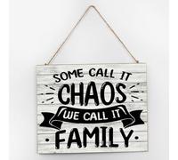 Some Call It Chaos We Call It Family Vintage Wall Décor Wood Home Sign 10x12 Inch Cute Wall Art Wood Plaque with Sayings Home Decor for Living Room Office