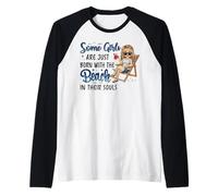 Some Girls are Just Born with The Beach in Their Souls Raglan Baseball Tee