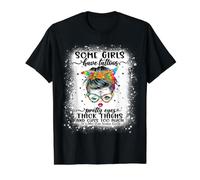 Some Girls Have Tattoos Pretty Eyes Thick Thighs Messy Bun Value Graphic T-Shirt, Men, Black, S