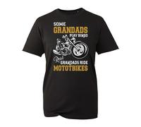 Some Grandad Play Games Real Grandad Ride Motorbike Themed T-Shirt, Gifts for Dad Fathers Day 2024 Father Dad Tops Kids Unisex Adult Tee Top (Black, XL)