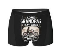 Some Grandpas Play Bingo Real Grandpas Ride Motorcycles Boxer Brief for Men Boys, Ultra Soft, Breathable Underwear Style4350