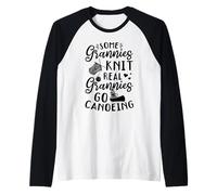 Some Grannies Knit Real Grannies go Canoeing Canoeist Raglan Baseball Tee