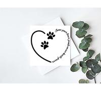 Some paws leave prints on our hearts forever - Classic black and white card - Pet - Loss - Sympathy - Cat - Dog Card