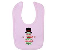 Some People are Worth Melting for Snowman Word Art [BCX] Cotton Baby bib - Pastel Pink