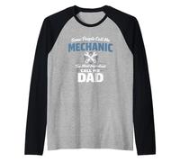 Some People Call Me Mechanic Dad Blue Collar Job Daddy Raglan Baseball Tee