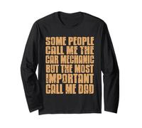 Some People Call Me The Car Mechanic Cool Retro Dad Present Long Sleeve T-Shirt