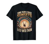 Some People Chase Sunsets I Fly Into Them Paramotor Value Graphic T-Shirt