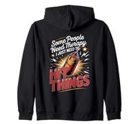 Some People Need Therapy I Just Need To Hit Things Kickboxer Zip Hoodie