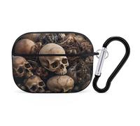 Some Skull Shapes AirPod Pro Case, Anti Scratch Hard PC Cover with Keychain, AirPod Pro 2nd/1st Case Accessories for Women Men, Black-Style