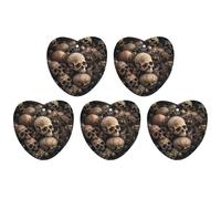 Some Skull Shapes Car Air Freshener Hanging Incense Chips 5 Pack Automotive Scented Hanging Sheets for Car Home Auto Interior Decor Love Form,White-Style