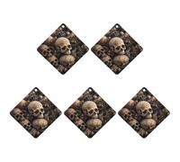 Some Skull Shapes Car Air Freshener Hanging Incense Chips 5 Pack Automotive Scented Hanging Sheets for Car Home Auto Interior Decor Rhombus,White-Style