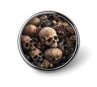 Some Skull Shapes Round Badge for Men Women, Durable & Stylish Lapel Pins, Lightweight Metal Badges for Shirts, Jackets, Hats