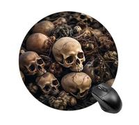 Some Skull Shapes Round Mouse Pad 7.8 Inch, Portable Gaming Mouse Mat with Non-Slip Rubber Base & Smooth Surface, Waterproof Mousepad for PC, Laptop, Computer, Office, Home