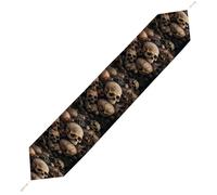 Some Skull Shapes Table Runner for Dining Table, Short Plush Runners Washable & Durable Tablerunner Modern Home Decor for Wedding, Kitchen, Holiday 229*33cm