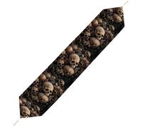 Some Skull Shapes Table Runner for Dining Table, Short Plush Runners Washable & Durable Tablerunner Modern Home Decor for Wedding, Kitchen, Holiday 200*33cm