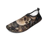 Some Skull Shapes Water Shoes for Men Women, Lightweight Stretch Swim Shoes with Anti-Slip Rubber Sole, Quick-Dry Aqua Socks for Pool, Beach, Surfing, Style, 10 Women/10 Men