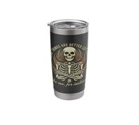 Some Things are Better Left Alone Funny Skeleton Sarcastic Stainless Steel Insulated Tumbler