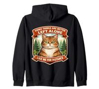 Some Things Are Better Left Alone Sarcastic Introvert Cat Zip Hoodie