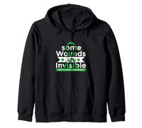 Some Wounds are Invisible Empowering Quote Artwork Zip Hoodie