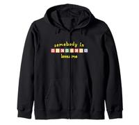 Somebody In Michigan Loves Me with Kids Building Blocks Zip Hoodie