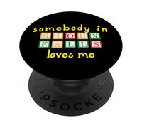 Somebody In Sioux Falls Loves Me with Kids Building Blocks PopSockets Adhesive PopGrip