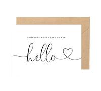 Somebody would like to say HELLO Pregnancy Announcement A5 Card with envelope, Family Announcement, Pregnancy Reveal, Unique Reveal Card