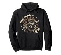 Somebody's Feral Child Cool Raccoon Meme Vintage Streetwear Pullover Hoodie