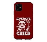 Somebody's Feral Child Funny Raccoon Rock and Roll Toddler Case for iPhone 11