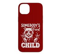 Somebody's Feral Child Funny Raccoon Rock and Roll Toddler Case for iPhone 14 Plus