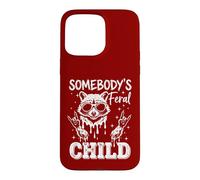 Somebody's Feral Child Funny Raccoon Rock and Roll Toddler Case for iPhone 15 Pro Max