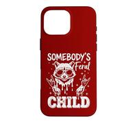 Somebody's Feral Child Funny Raccoon Rock and Roll Toddler Case for iPhone 16 Pro Max