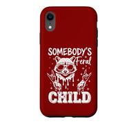 Somebody's Feral Child Funny Raccoon Rock and Roll Toddler Case for iPhone XR