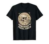 Somebody's Feral Child Retro Skull Rock On T-Shirt
