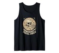 Somebody's Feral Child Retro Skull Rock On Tank Top
