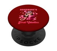 Somebody's Feral Valentine Opossum Sunglasses Hearts Lover PopSockets Adhesive PopGrip