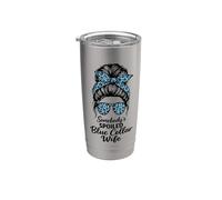 Somebody's Spoiled Blue Collar Wife Trendy Groovy Quotes Stainless Steel Insulated Tumbler