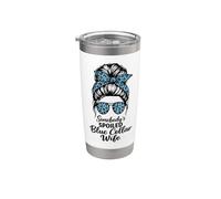 Somebody's Spoiled Blue Collar Wife Trendy Groovy Quotes Stainless Steel Insulated Tumbler