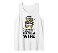 Somebody's Spoiled Blue Collar Wife Trendy Groovy Quotes Tank Top