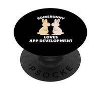 Somebunny Loves App Development Cute Easter Bunny Developer PopSockets Adhesive PopGrip