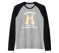 Somebunny Loves Being a Business Analyst Cute Easter Bunny Raglan Baseball Tee