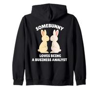 Somebunny Loves Being a Business Analyst Cute Easter Bunny Zip Hoodie