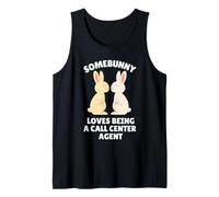 Somebunny Loves Being a Call Center Agent Cute Easter Bunny Tank Top
